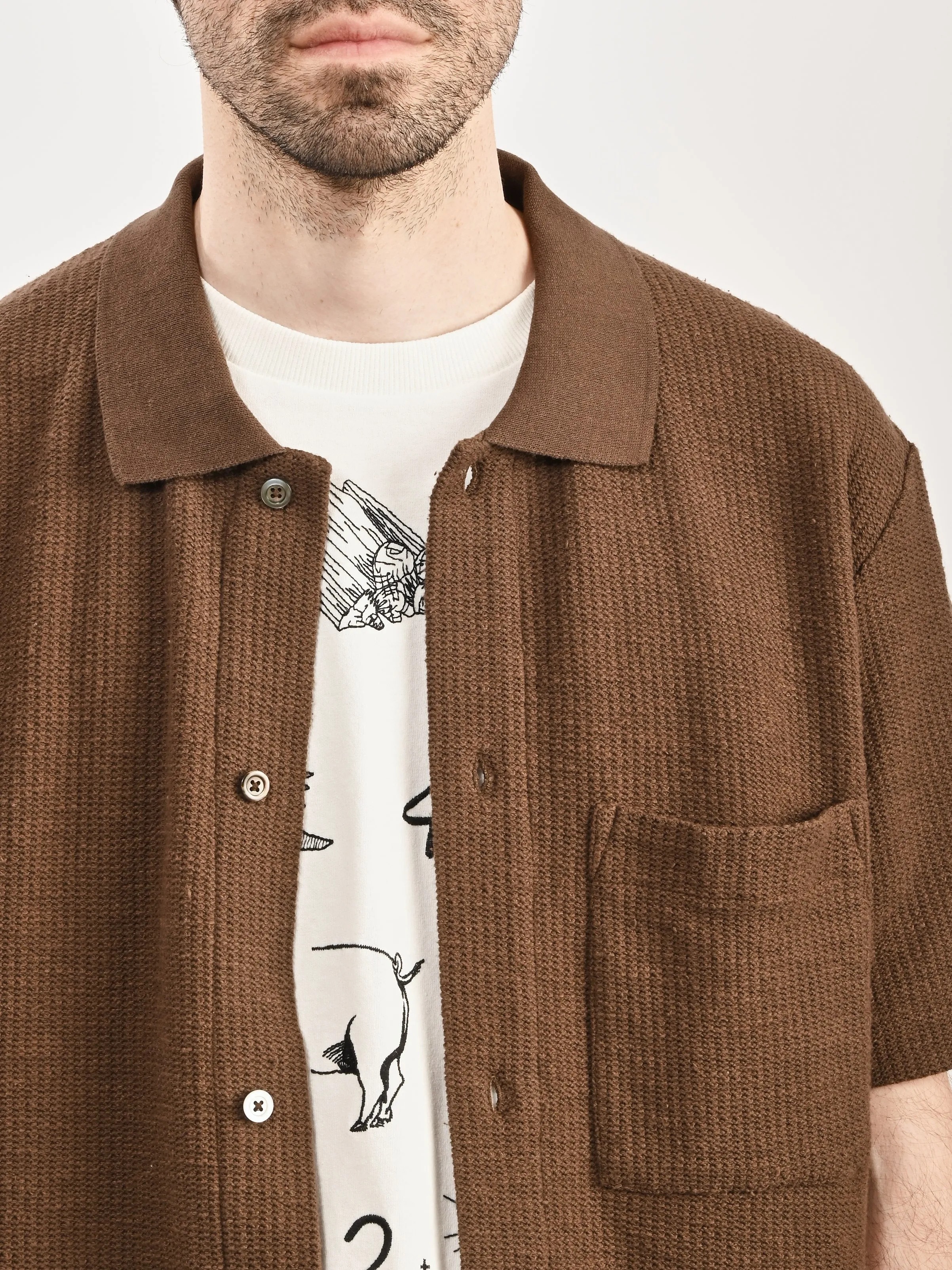 Chestnut Gustav Crochet Jersey Shirt