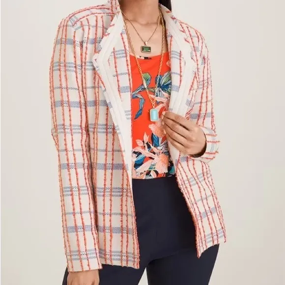 Chico’s Striped Tweed Jacket