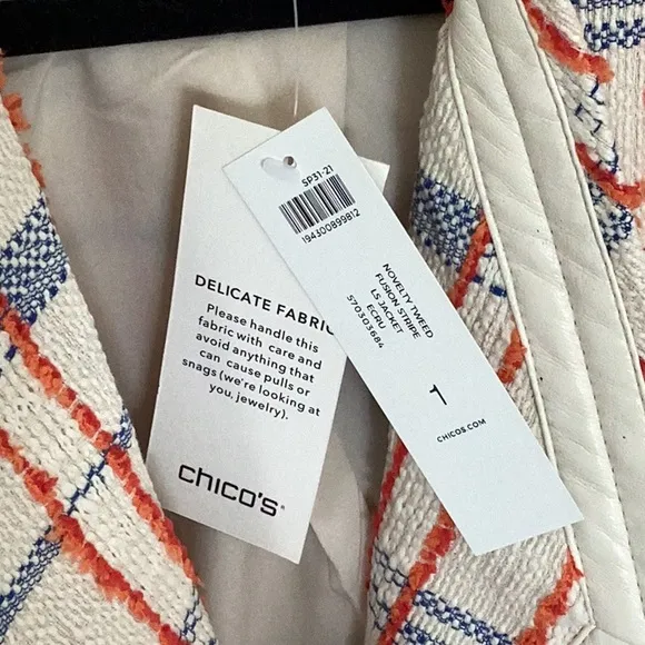 Chico’s Striped Tweed Jacket