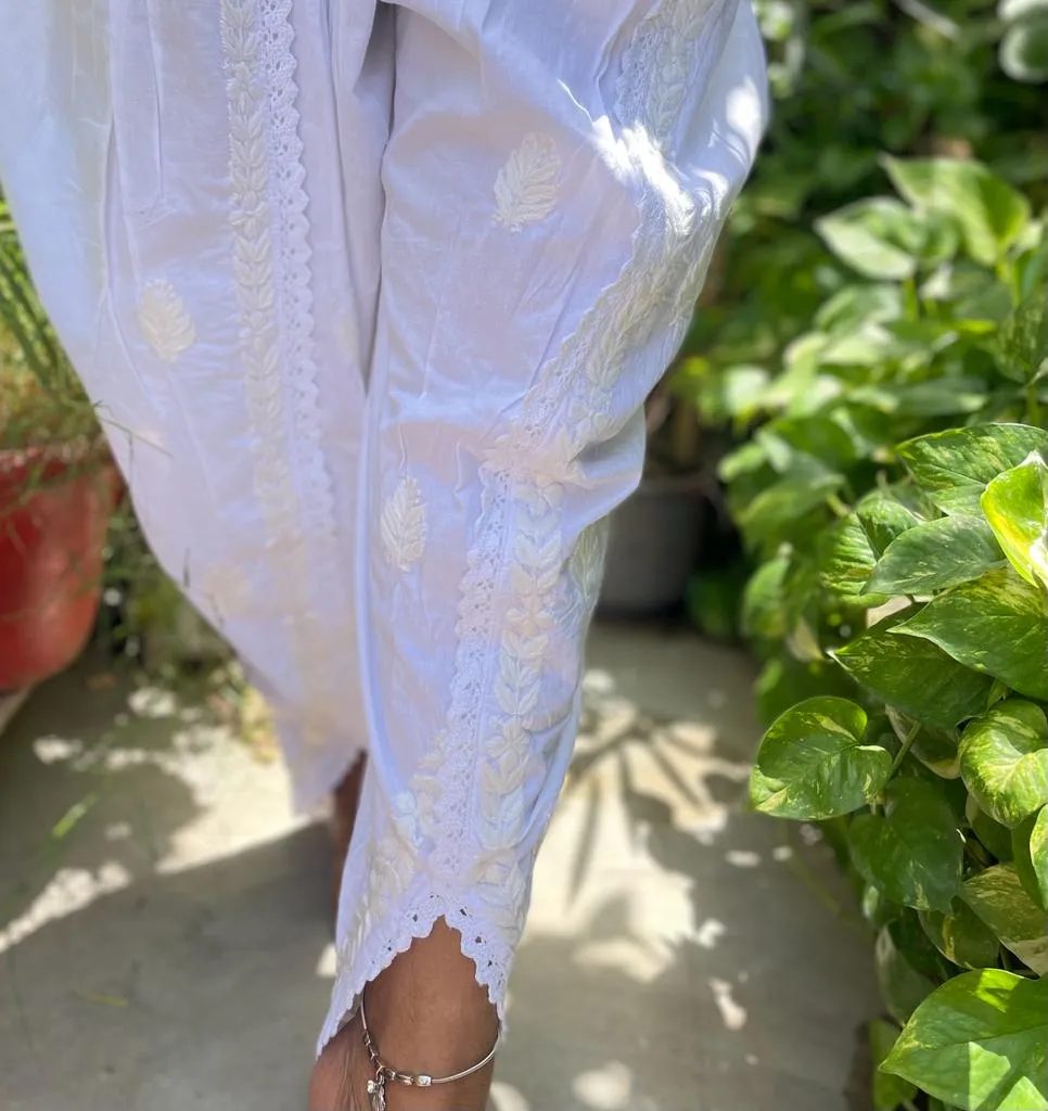 Chikankari Dhoti Salwar in White