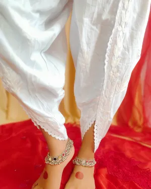 Chikankari Dhoti Salwar in White