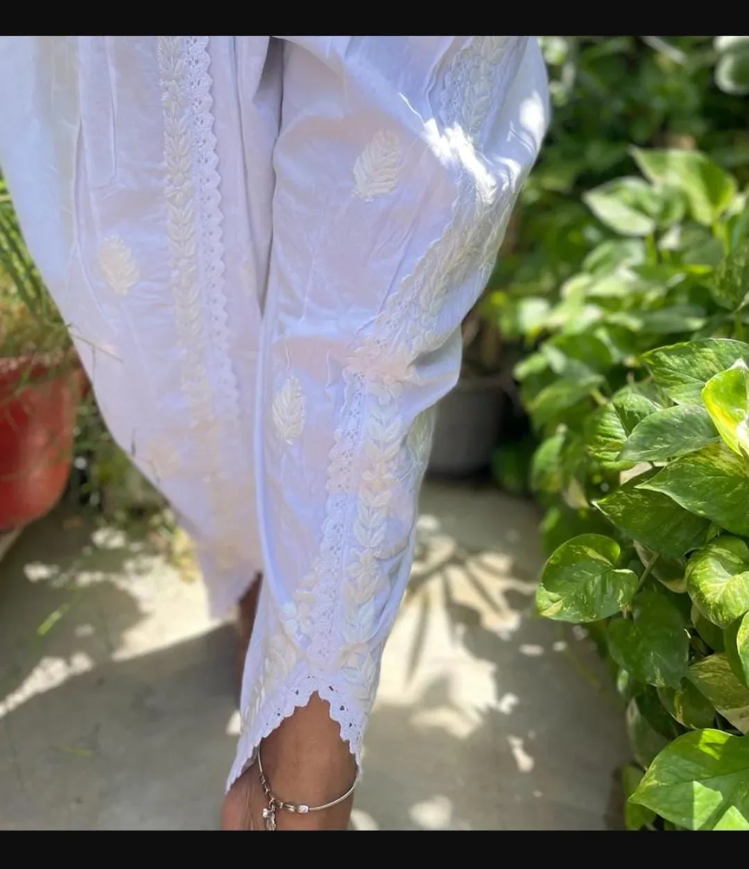 Chikankari Dhoti Salwar in White