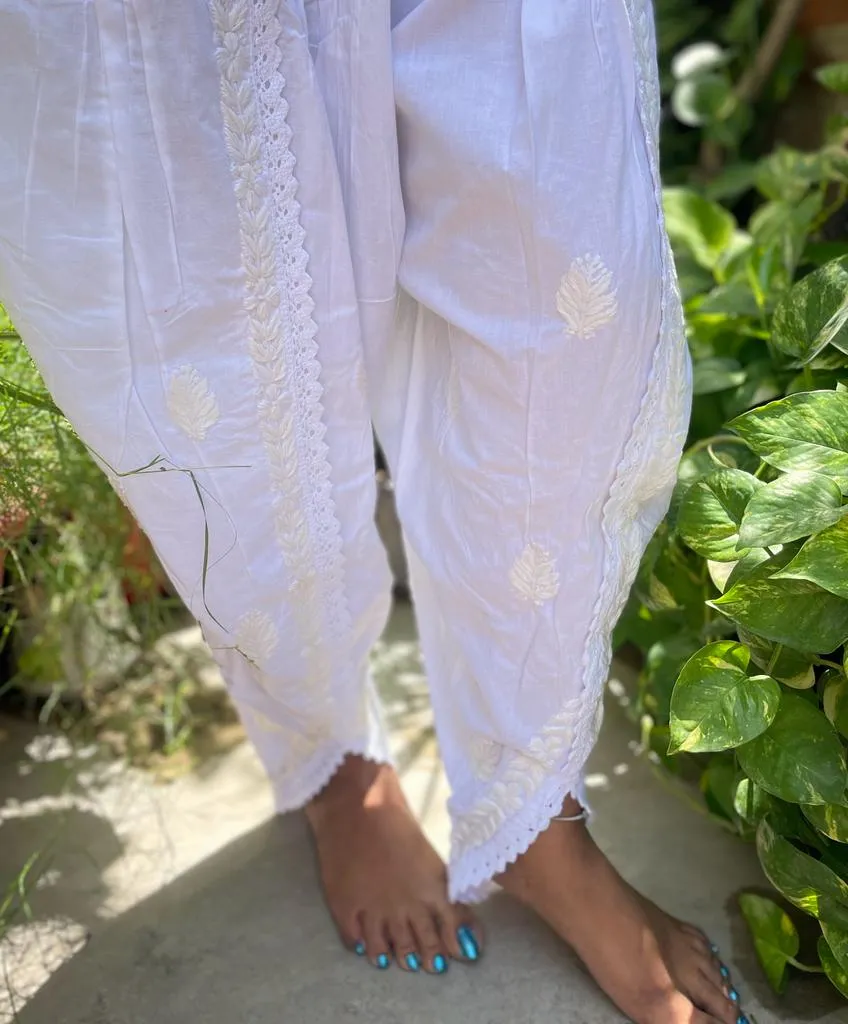 Chikankari Dhoti Salwar in White