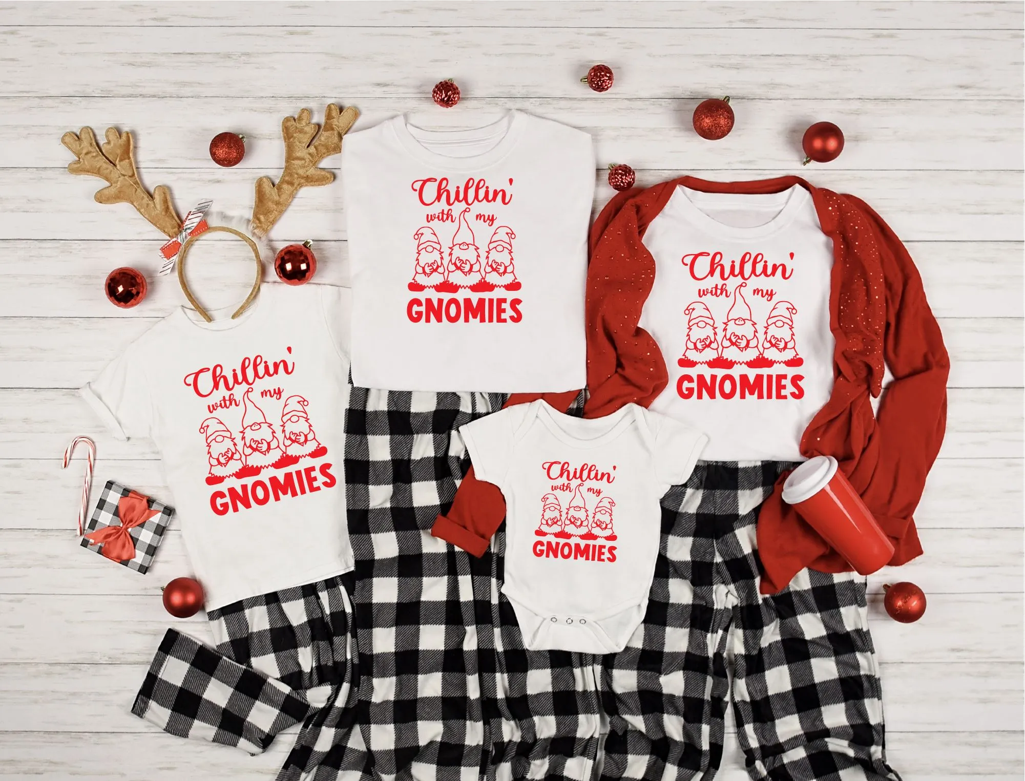 Chilling with my Gnomies Christmas T-shirts