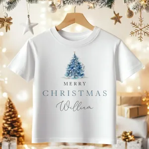 Christmas Blue Theme Personalised Toddler & Kids T Shirt