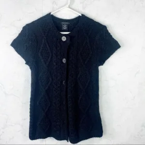 [CK] Black Cable Knit Sweater Cardigan