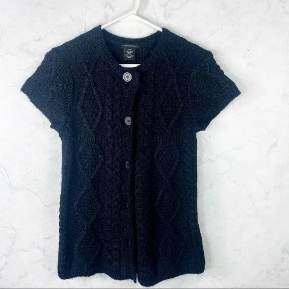 [CK] Black Cable Knit Sweater Cardigan