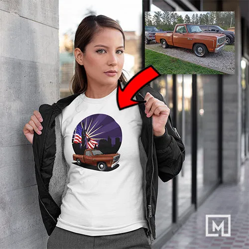 Classic Cars | Custom Print for Women | Fitted T-shirt