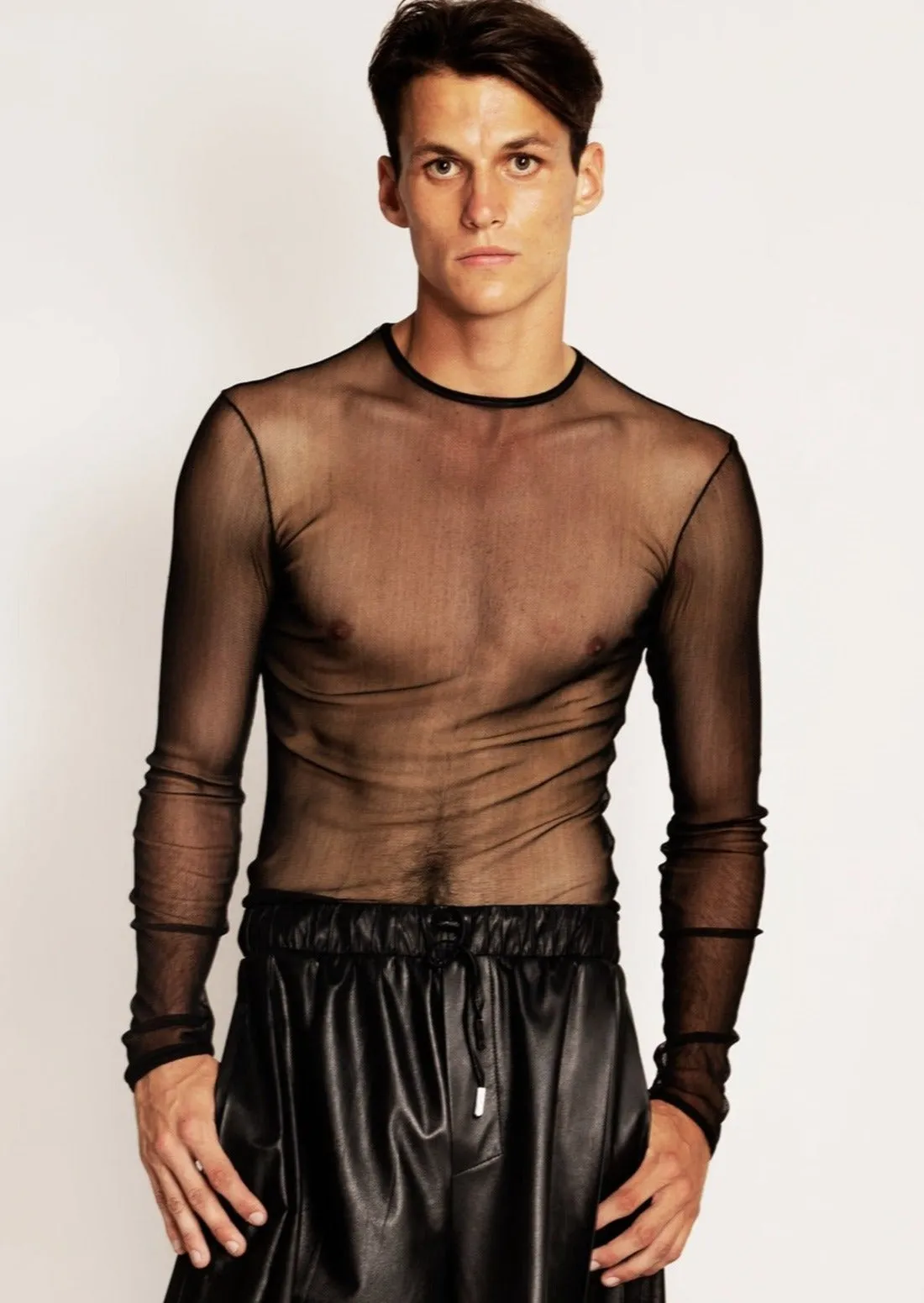 Classic T Long Sleeve Top in Silk Tulle