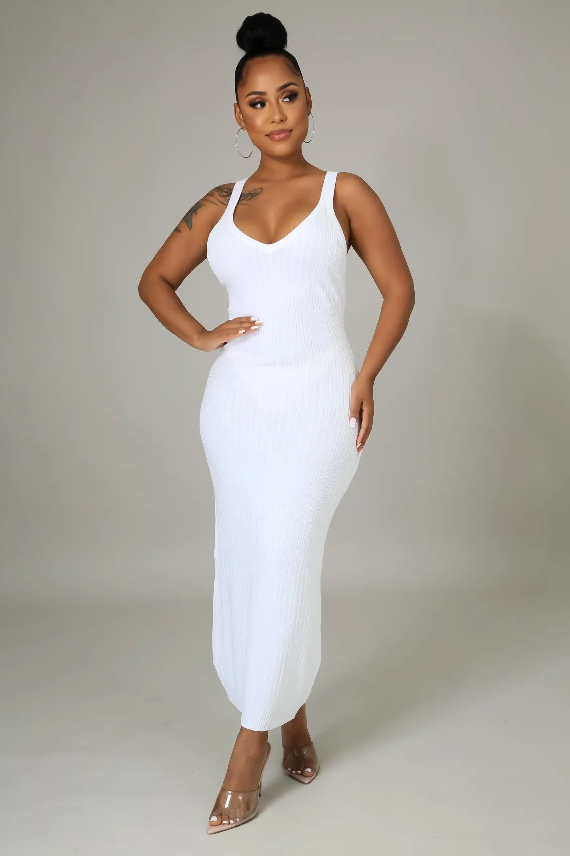 Claudia white maxi dress