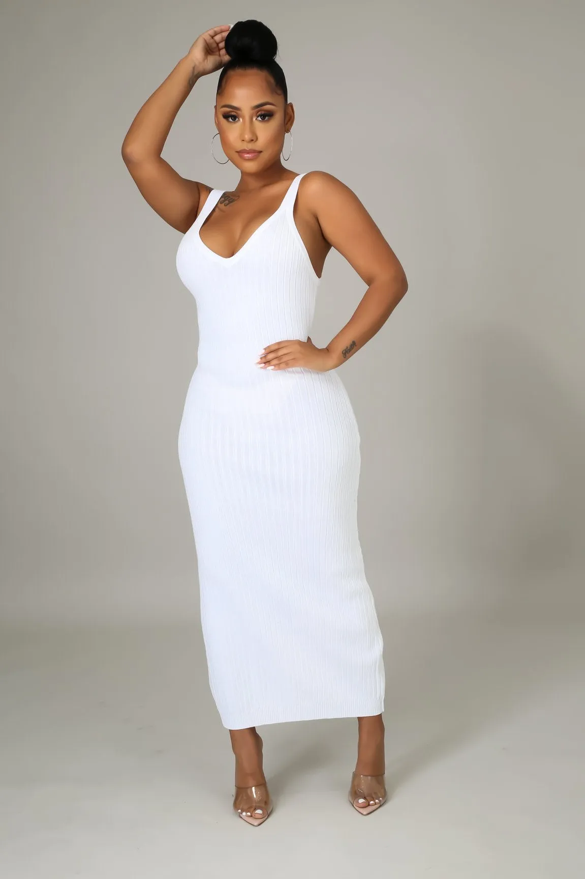 Claudia white maxi dress