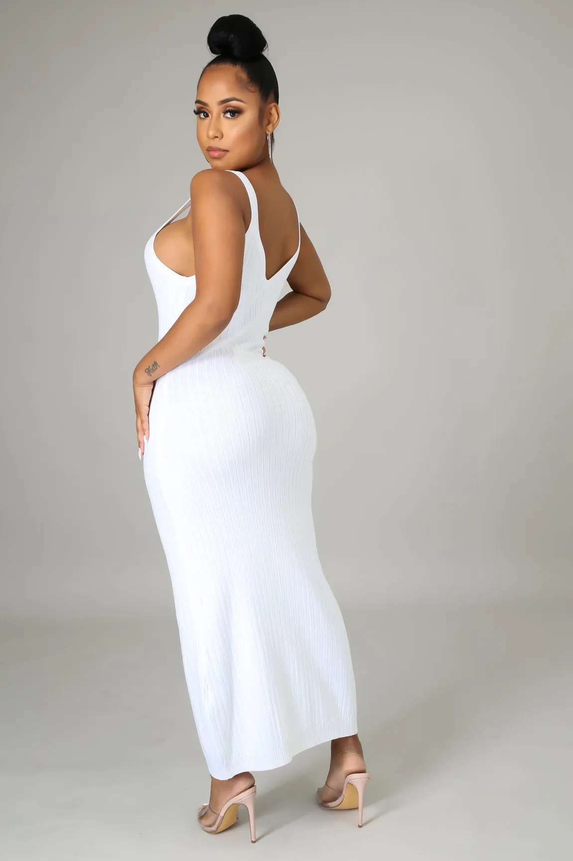 Claudia white maxi dress