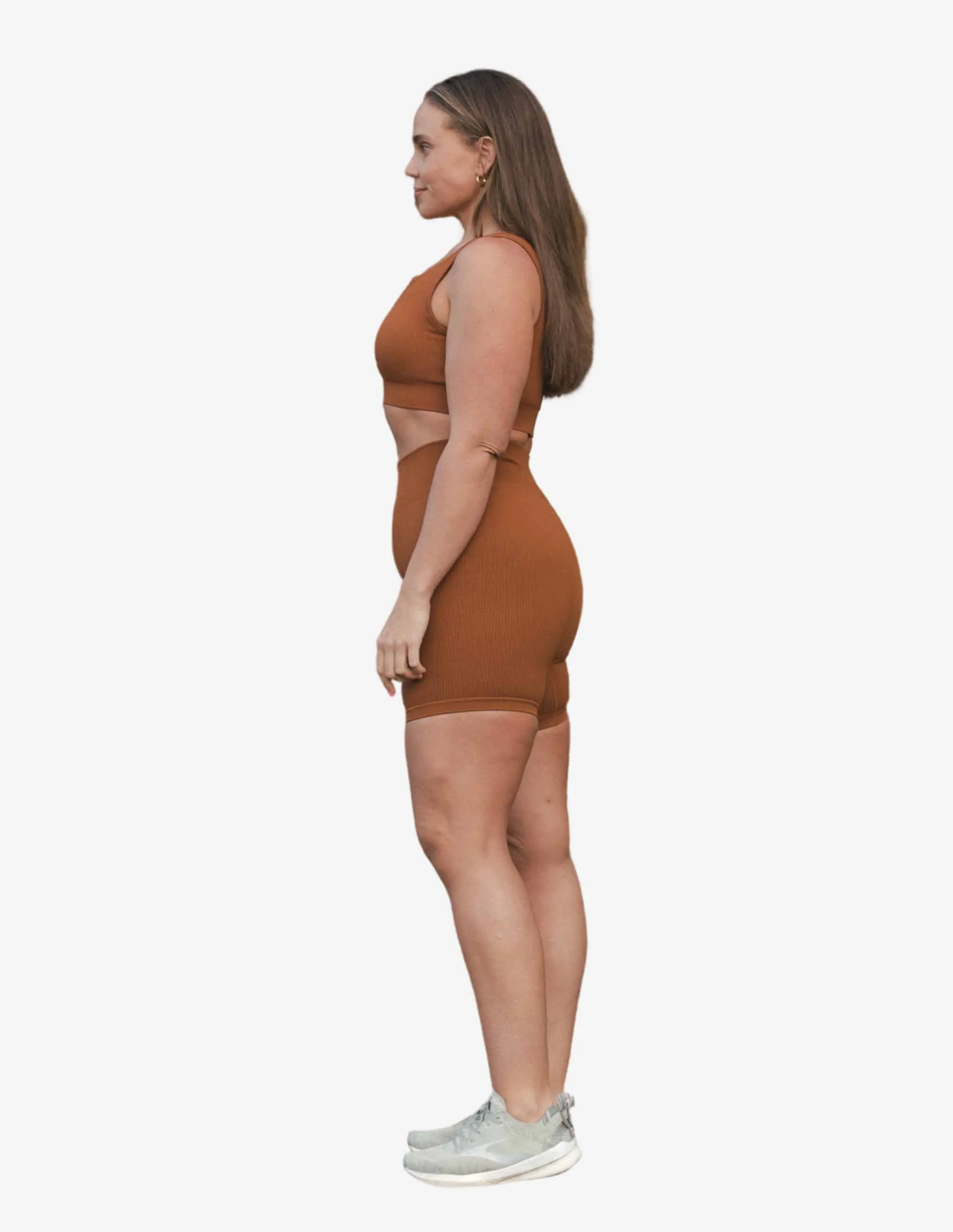 Clay Ribbed Seamless Biker Shorts
