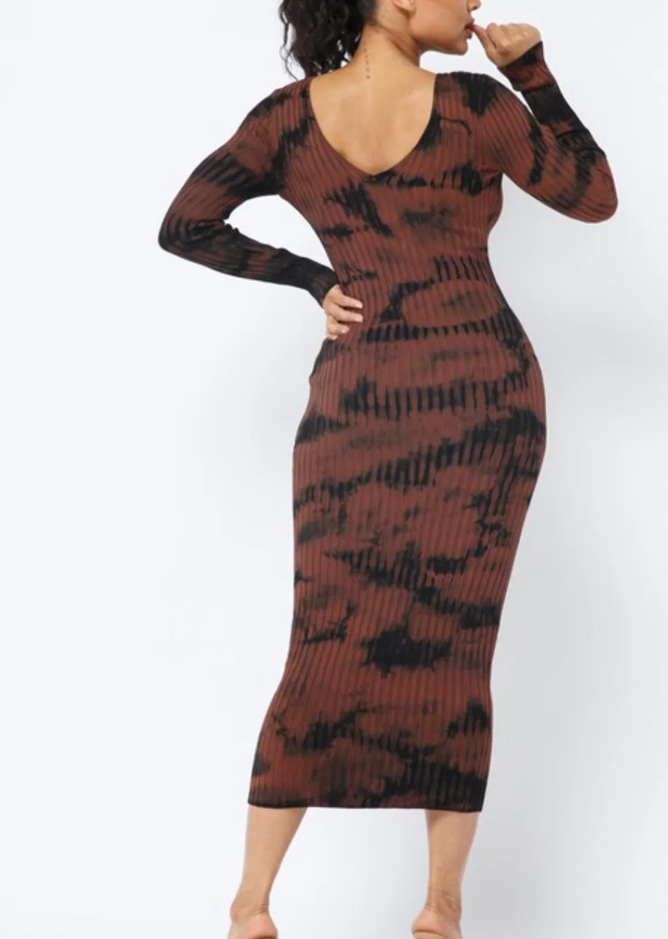 CoCo Ribbed Tie-dye Sweater Dress