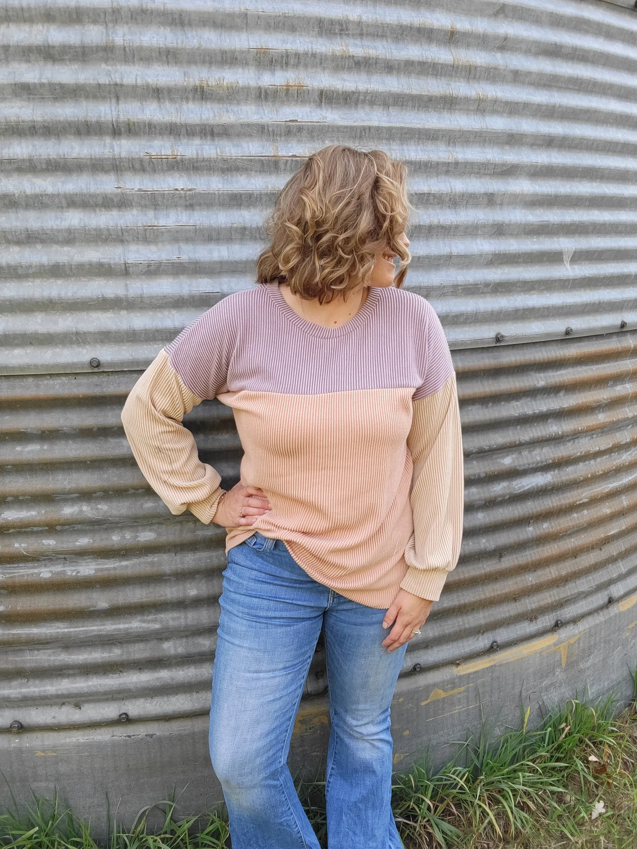 Color Block Ribbed Longsleeve