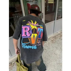 Colorful Printed Short-sleeved T-shirt