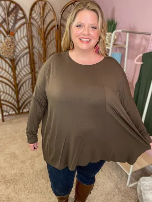 Comforts of Fall Slouchy Top - Dark Olive