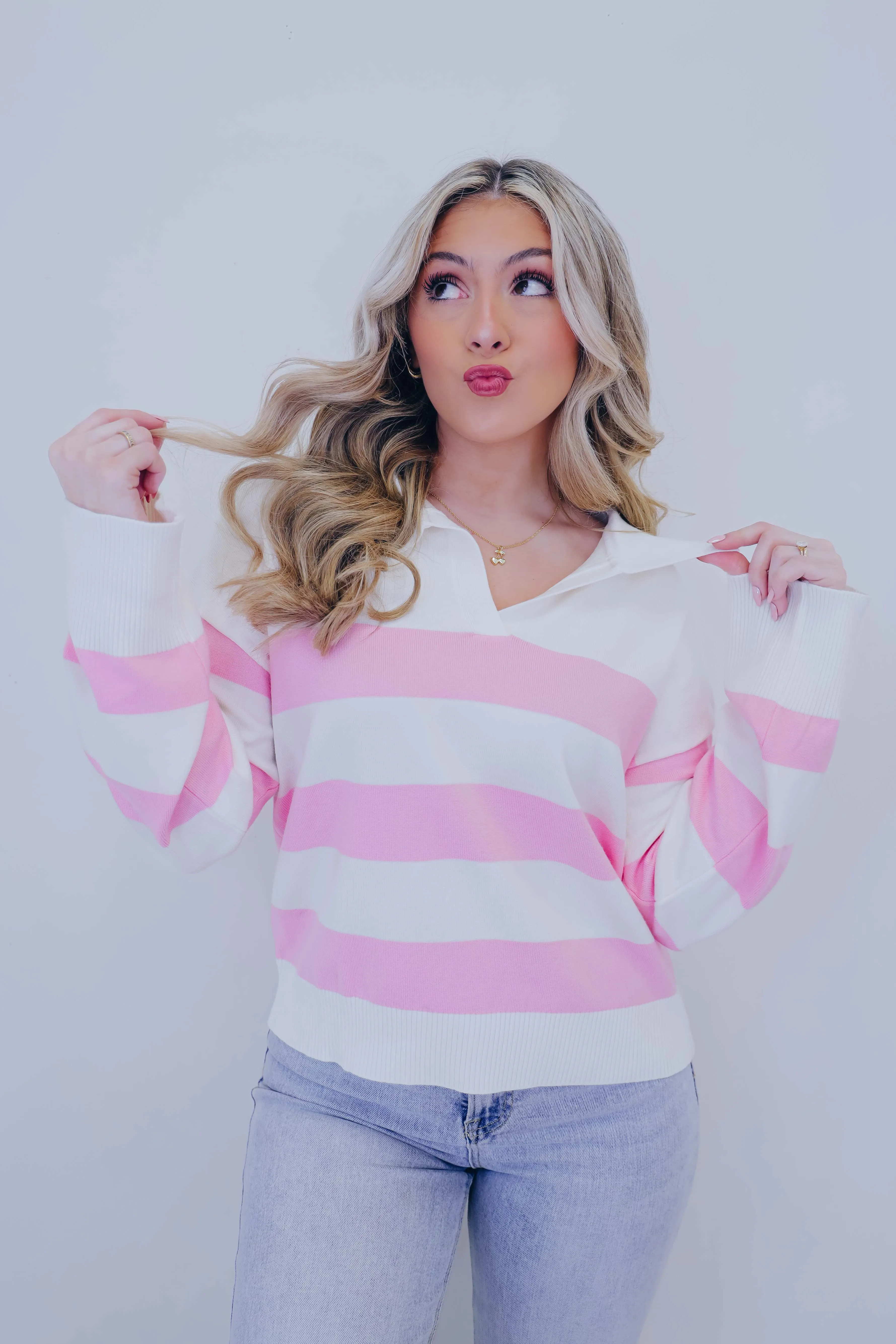Compton Collard Striped Sweater