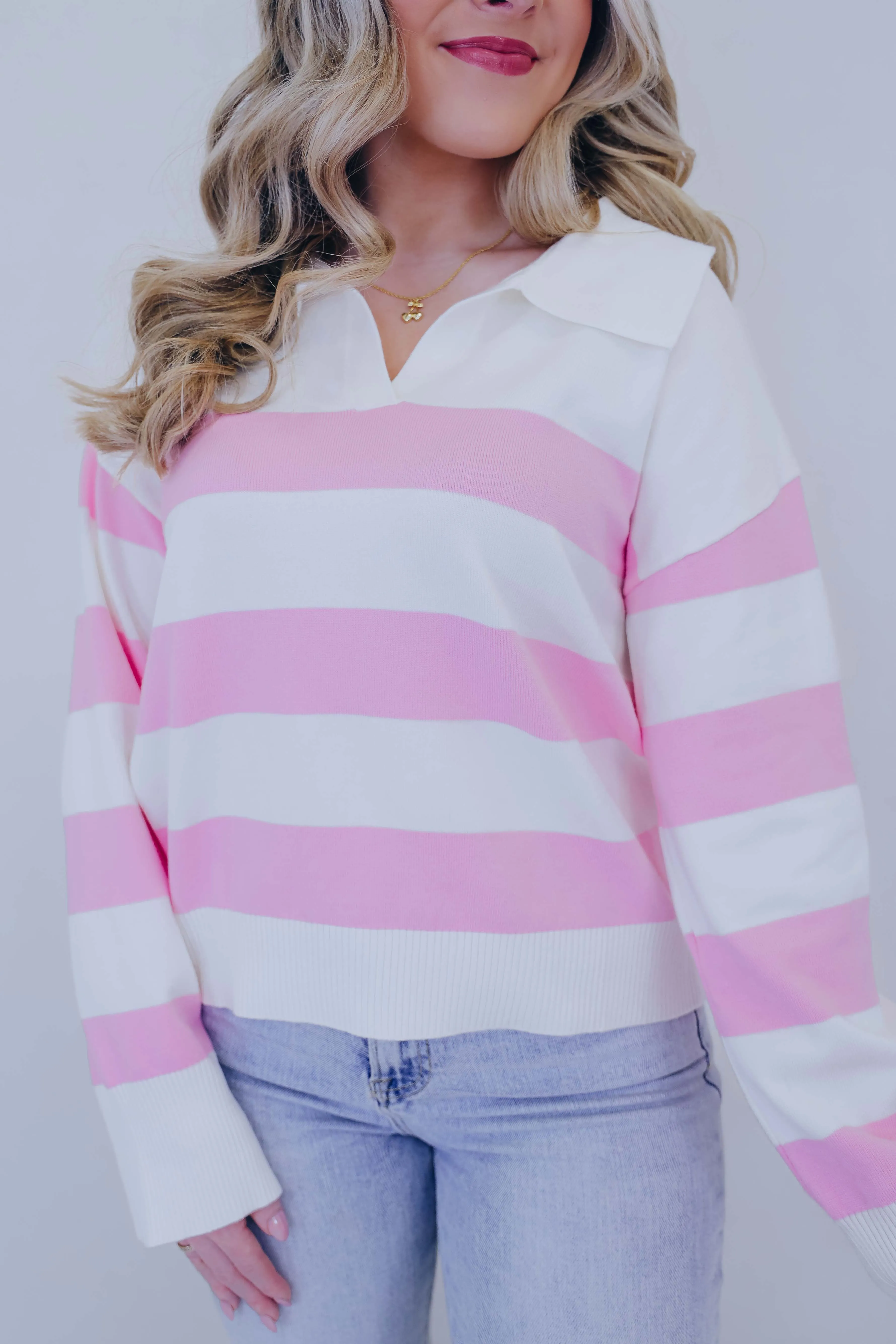 Compton Collard Striped Sweater