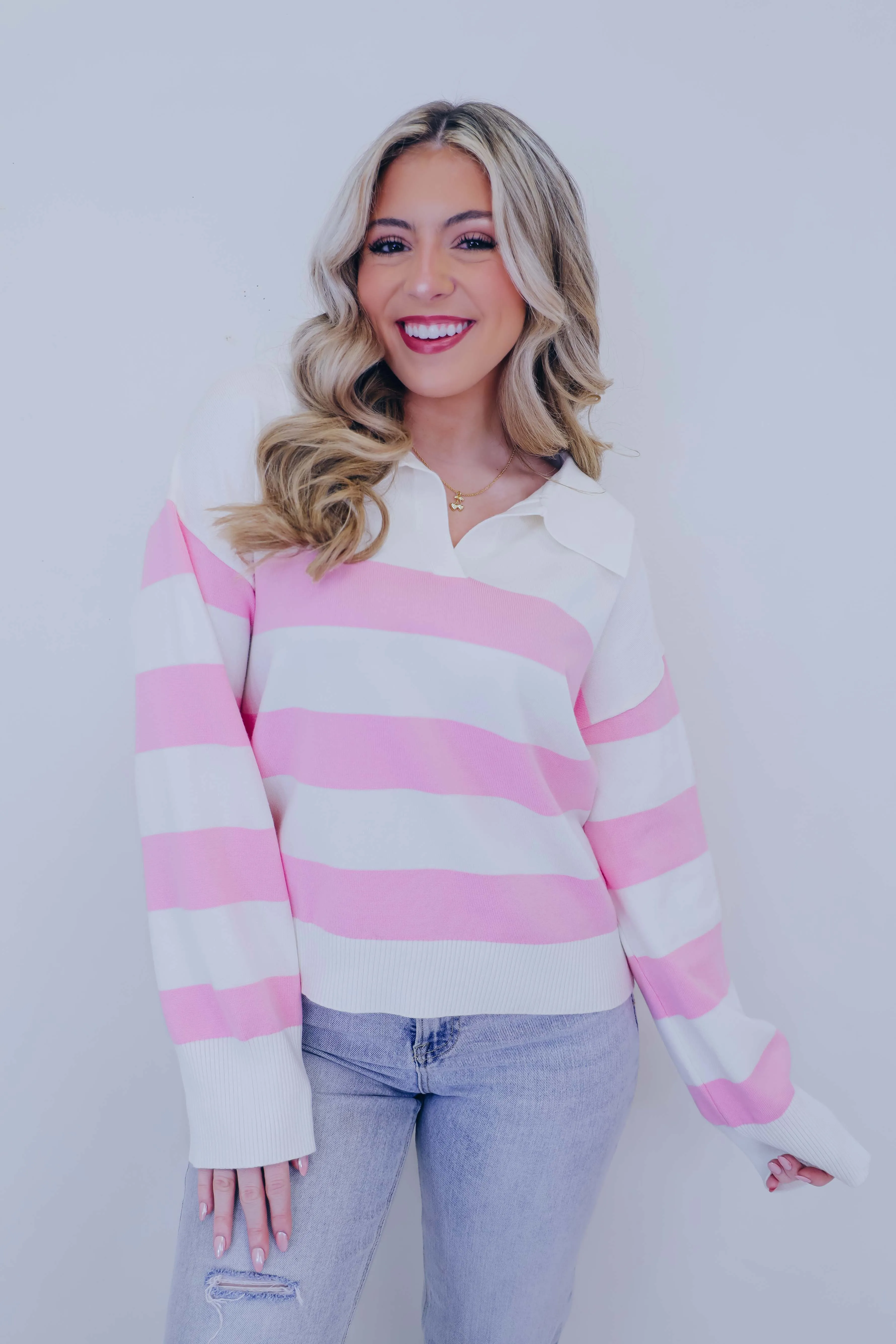 Compton Collard Striped Sweater