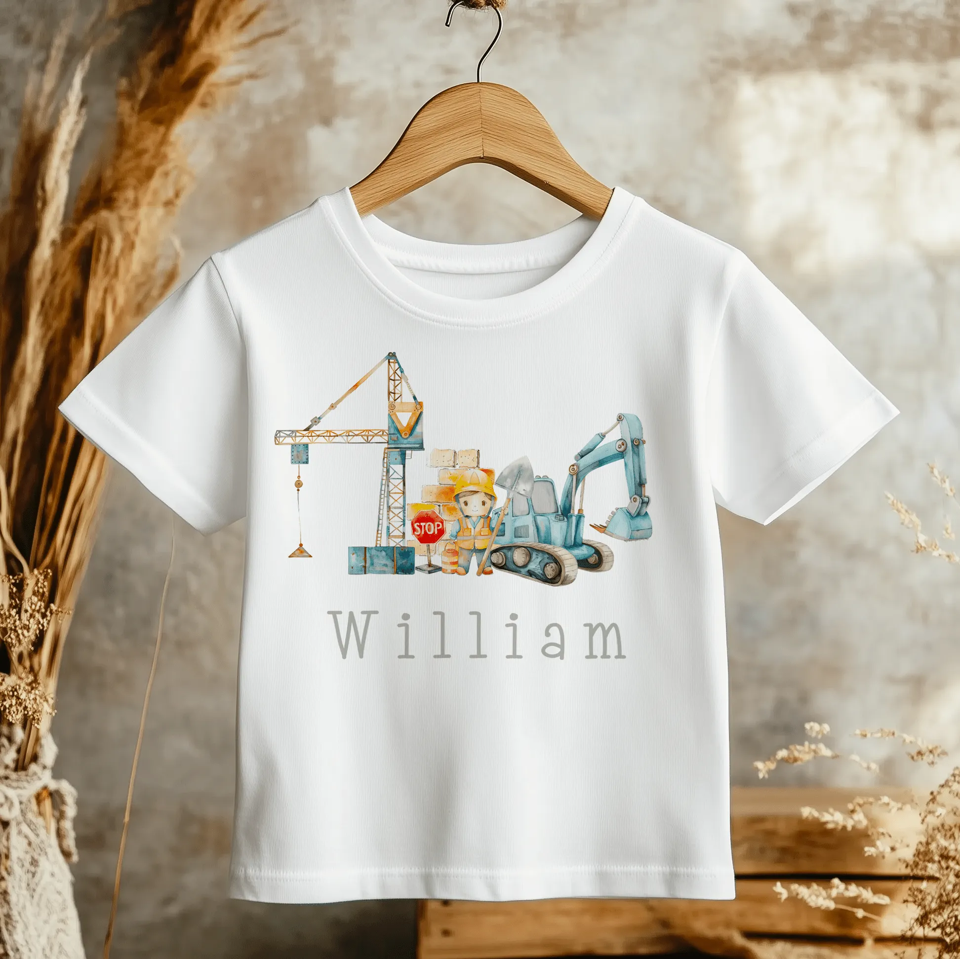Construction Builder Theme Personalised Toddler & Kids T Shirt