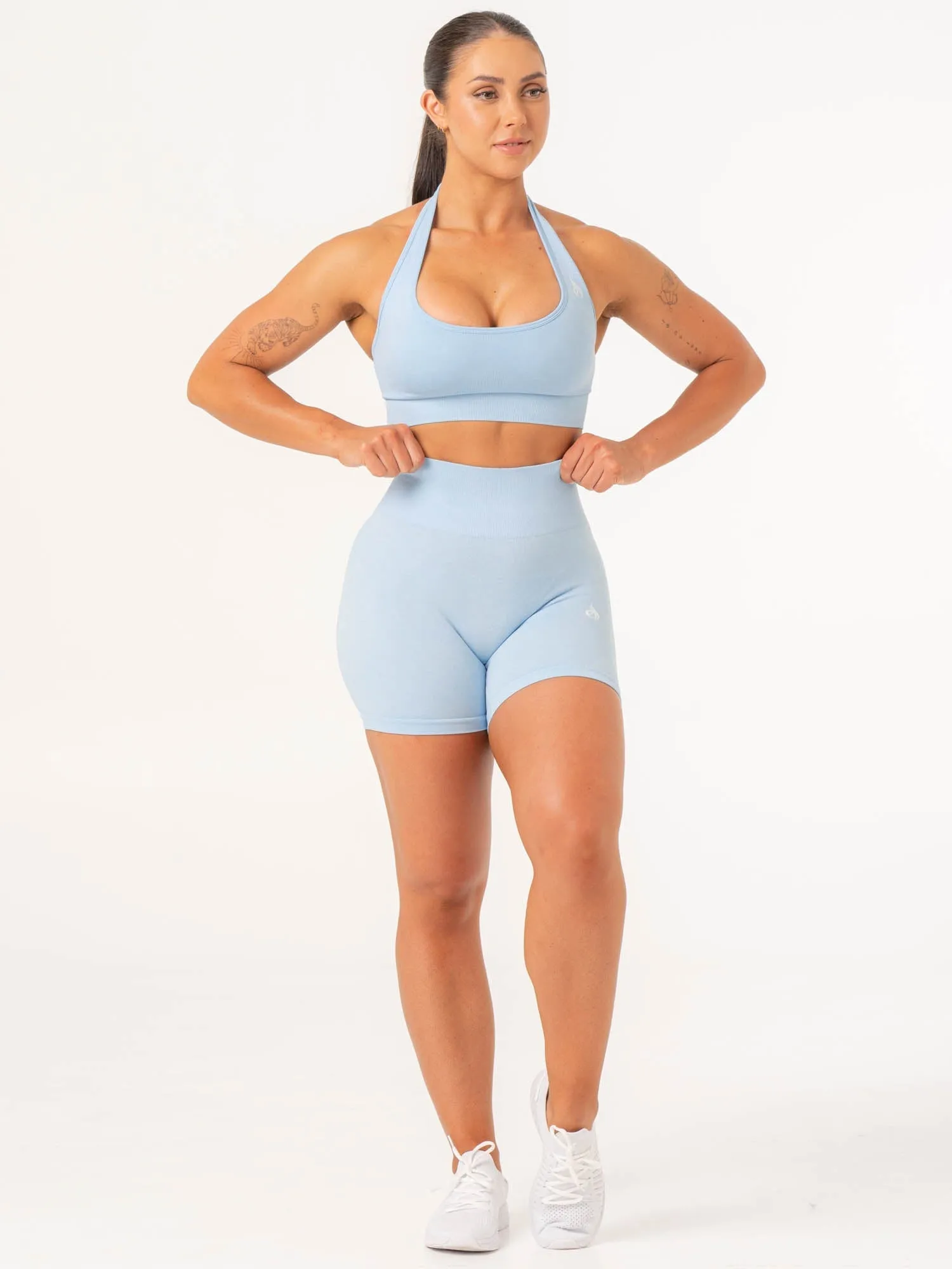 Contour Seamless Shorts - Sky Blue Marl