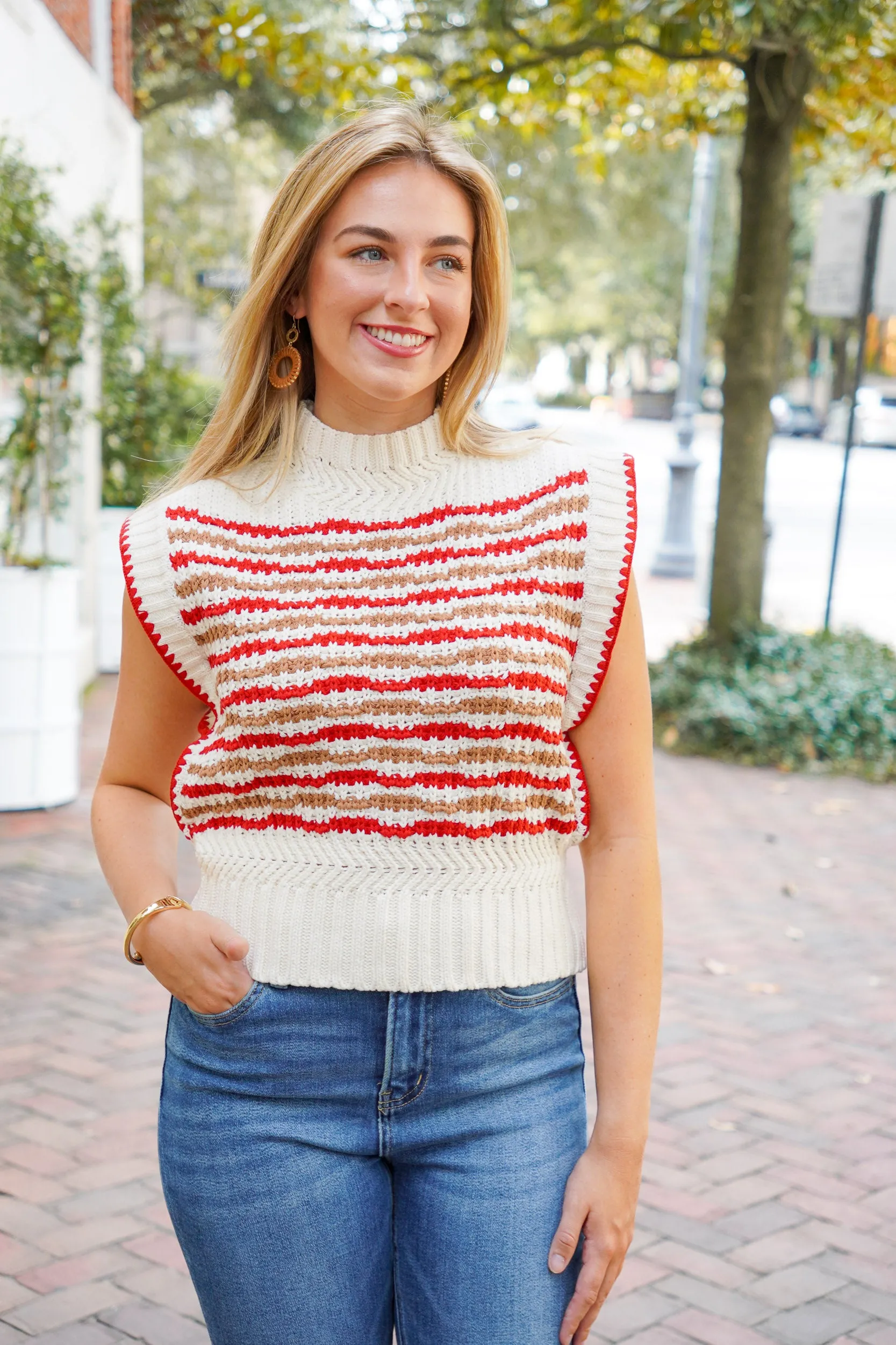 Contrast Stitch Sweater