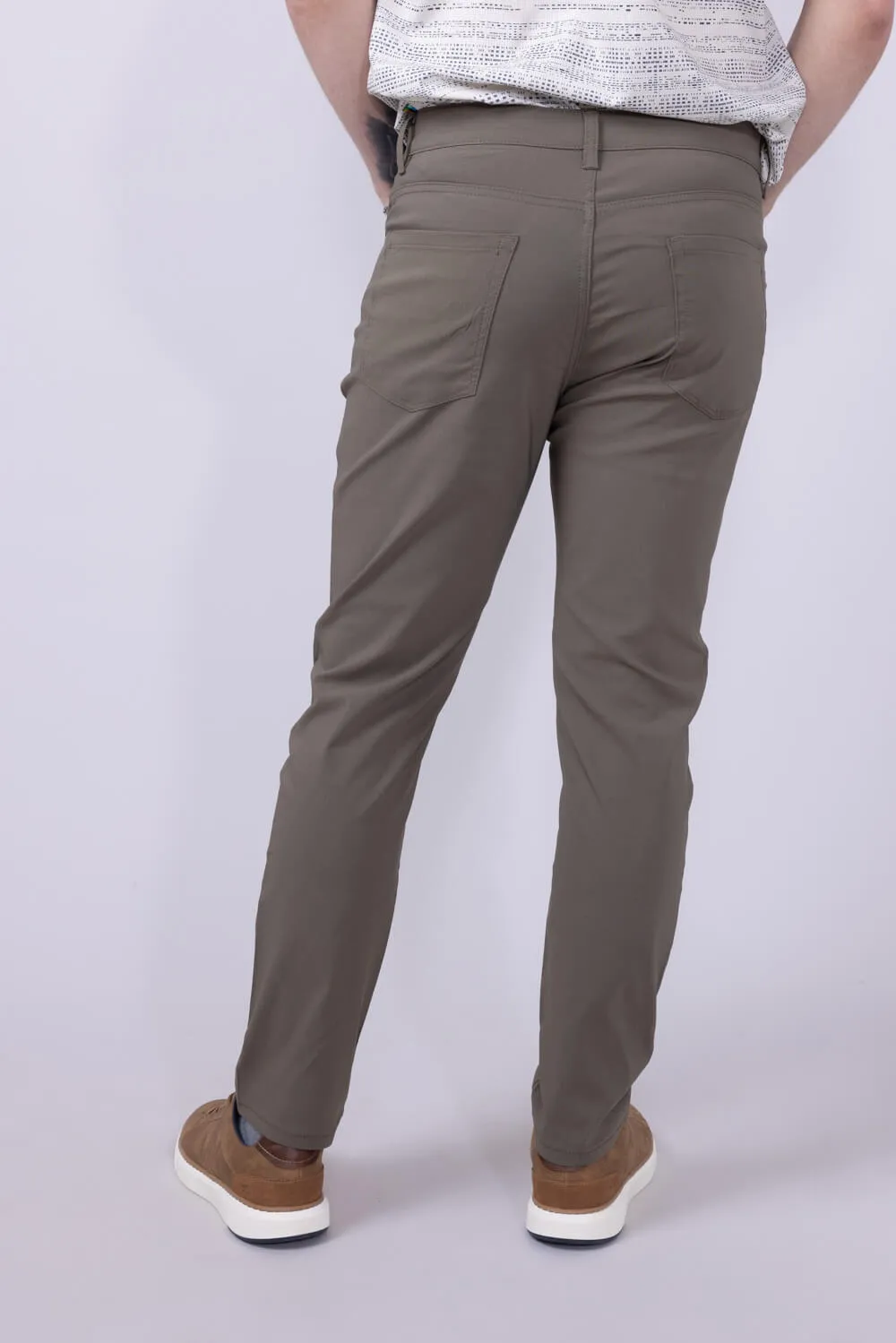 Copper & Oak Faille 5 Pocket Pants for Men in Green Mushroom | K5S901-239-MUSHROOM