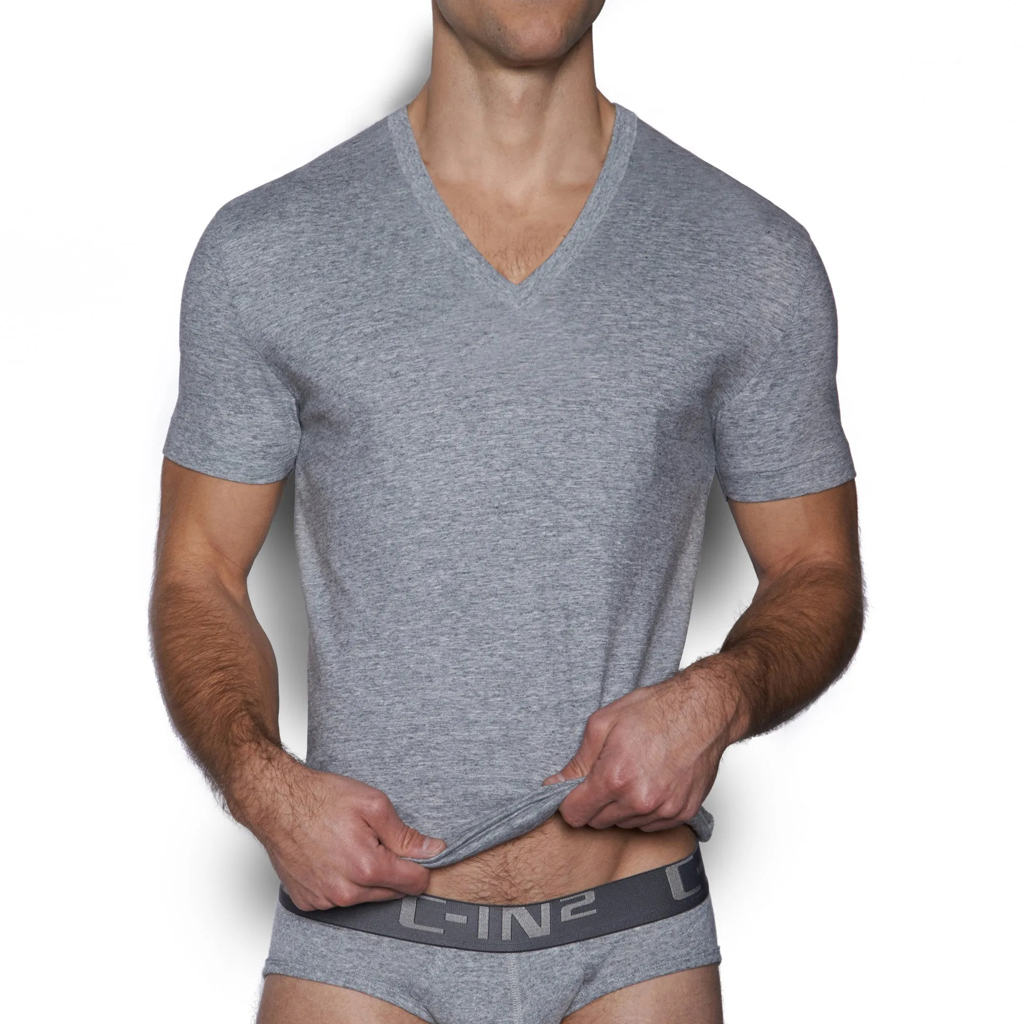 Core V-Neck T-Shirt Grey Heather