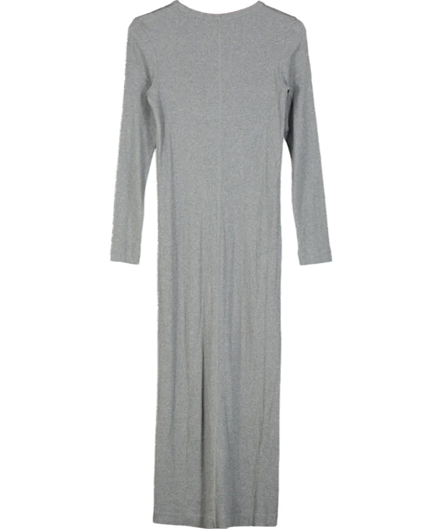 cos Grey Cotton Blend Midi Dress UK XS