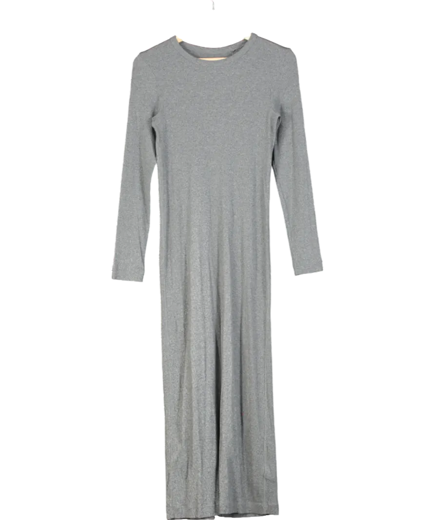 cos Grey Cotton Blend Midi Dress UK XS