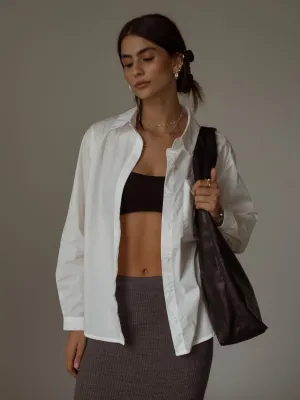 COTTON MINIMAL SHIRT  - CREAMY