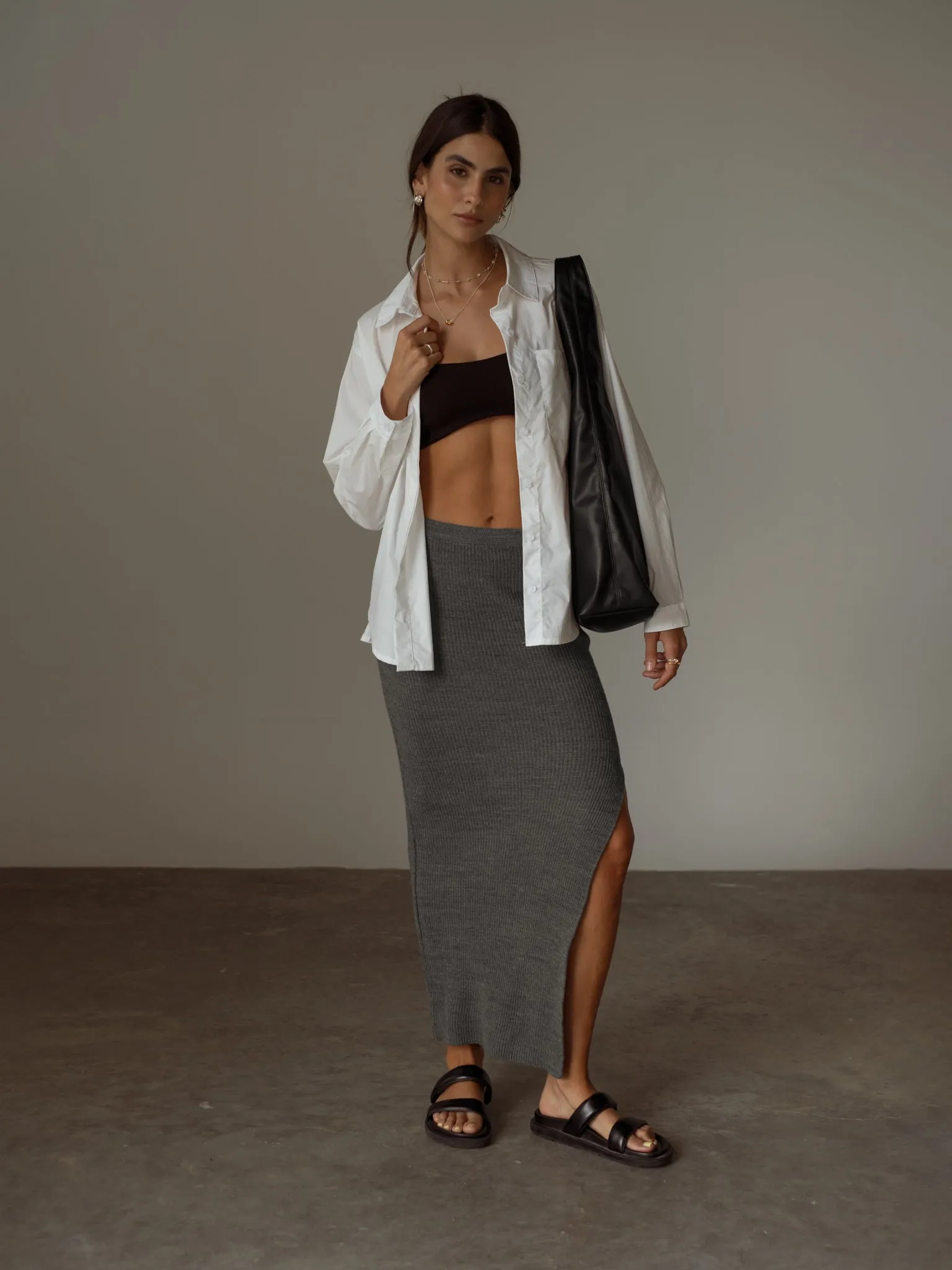COTTON MINIMAL SHIRT  - CREAMY