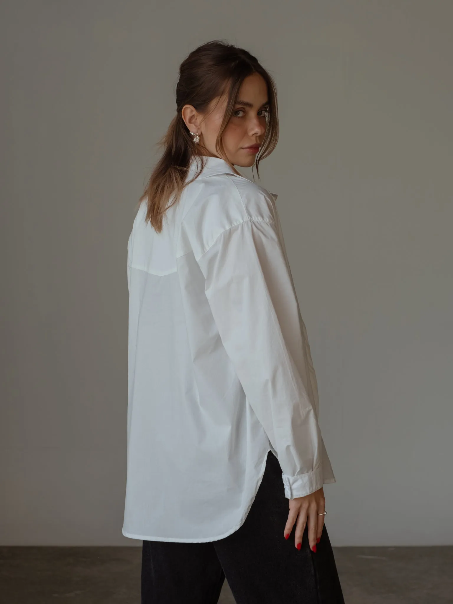 COTTON MINIMAL SHIRT  - CREAMY