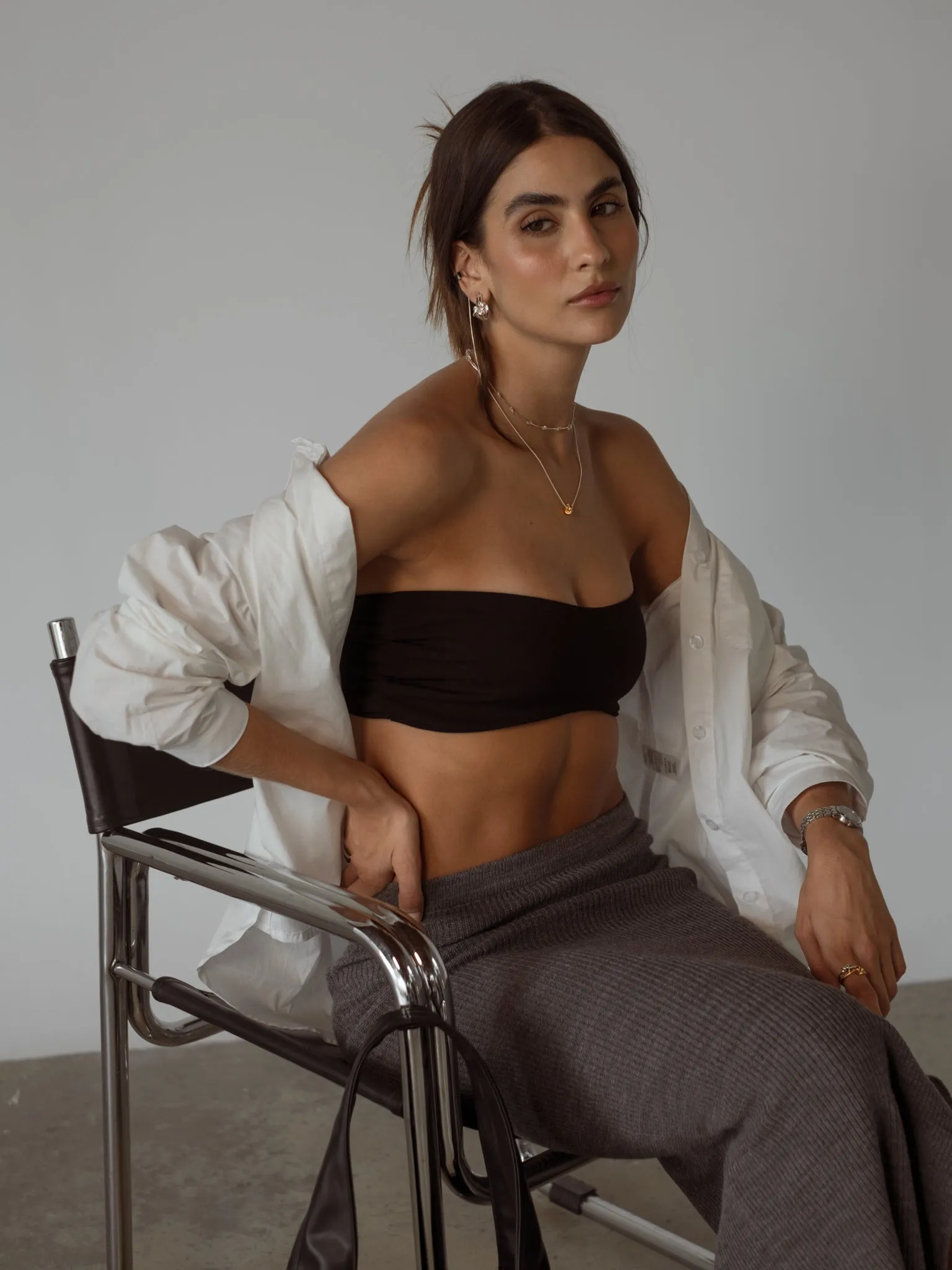 COTTON MINIMAL SHIRT  - CREAMY