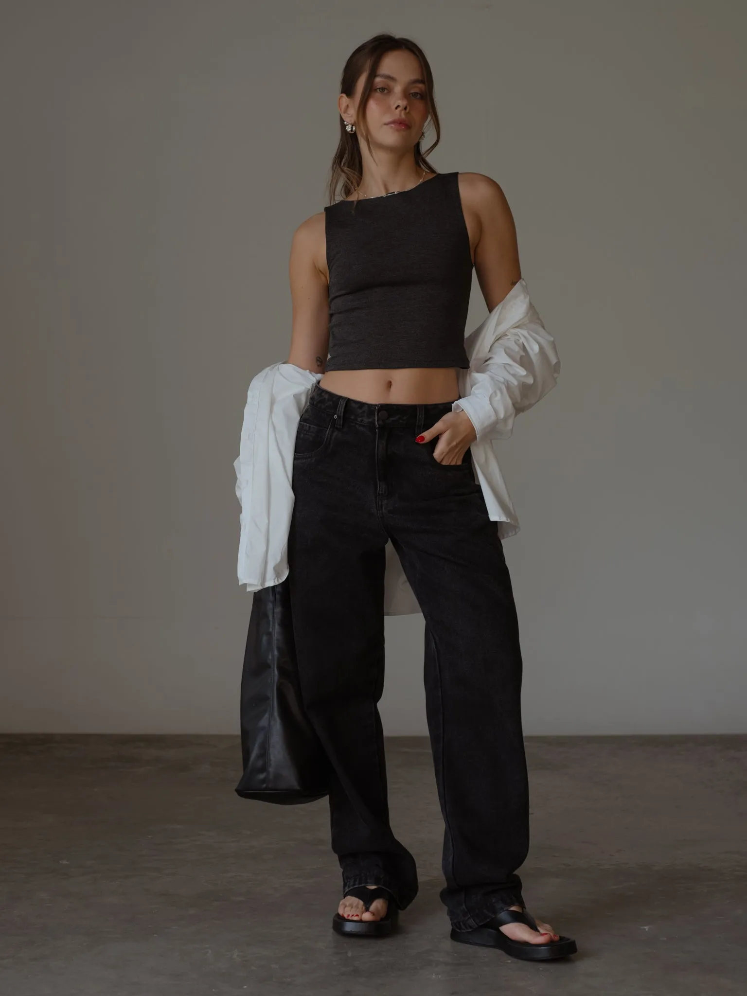 COTTON MINIMAL SHIRT  - CREAMY