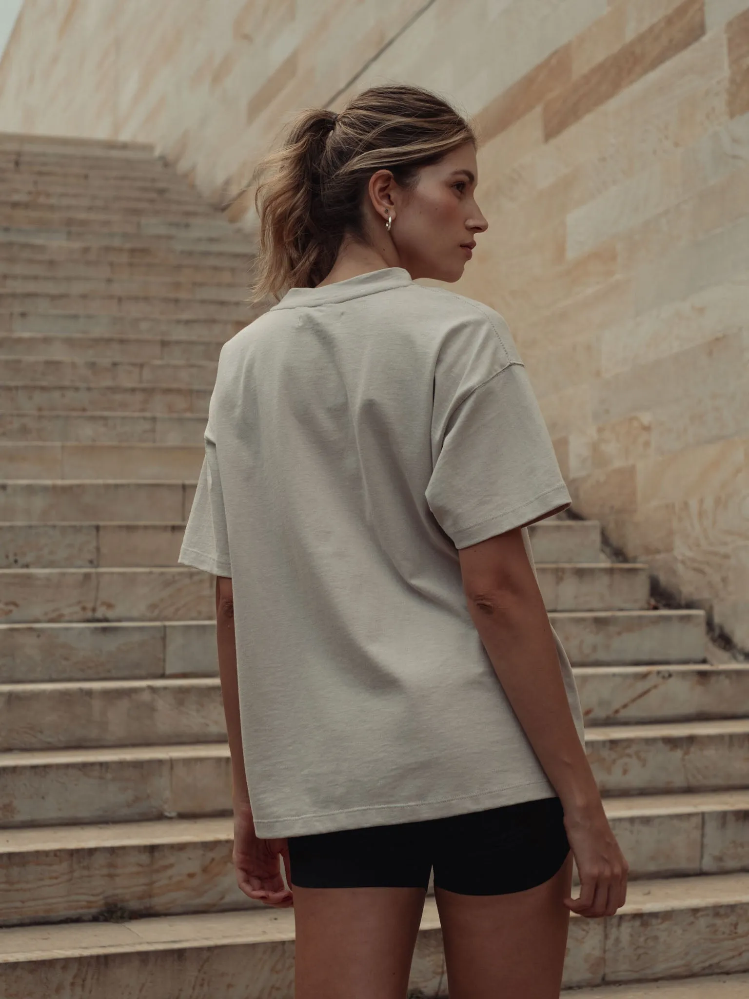 COTTON POCKET T-SHIRT - STONE
