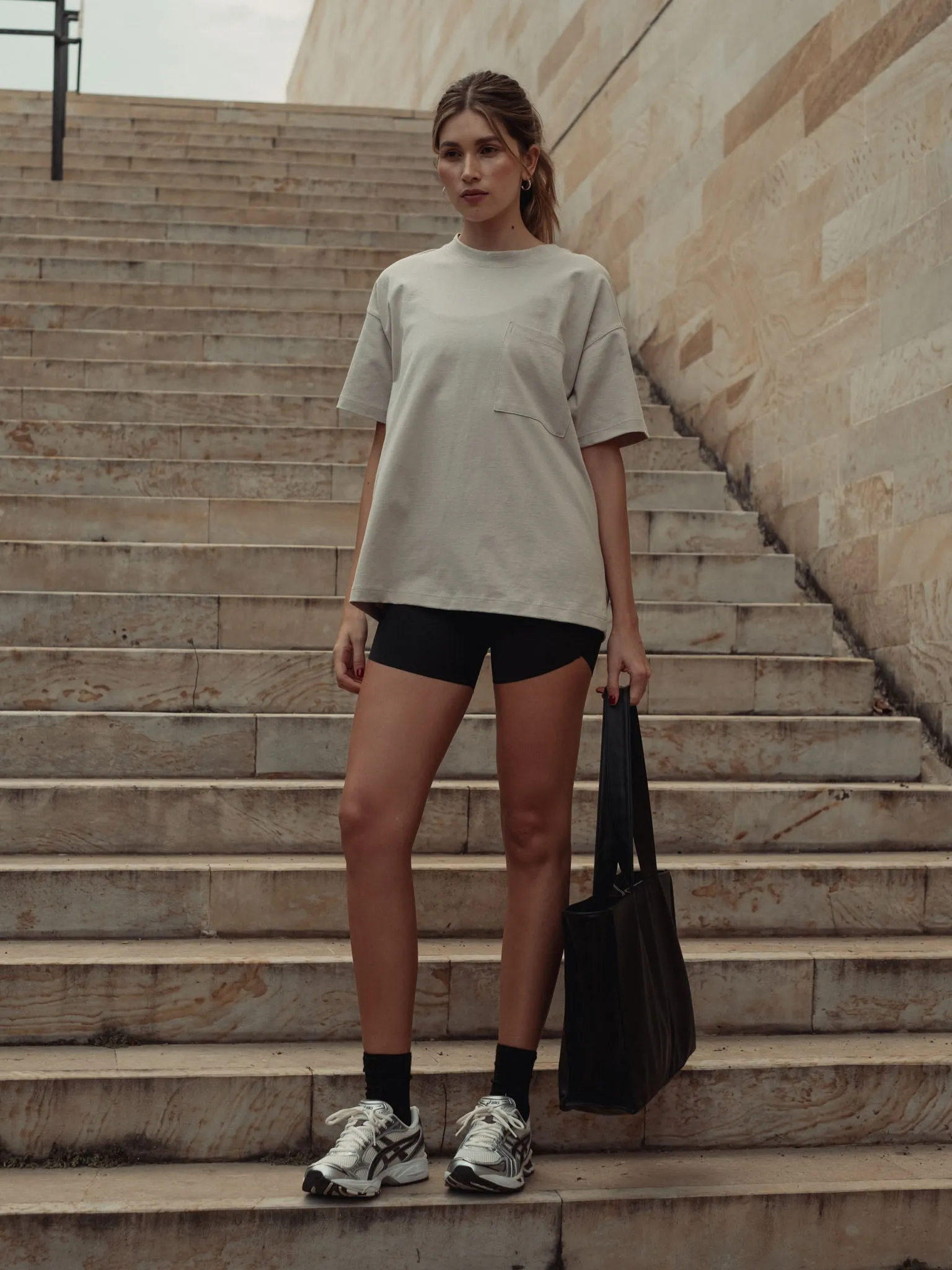 COTTON POCKET T-SHIRT - STONE