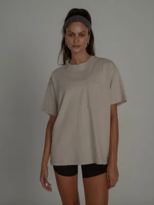 COTTON POCKET T-SHIRT - STONE