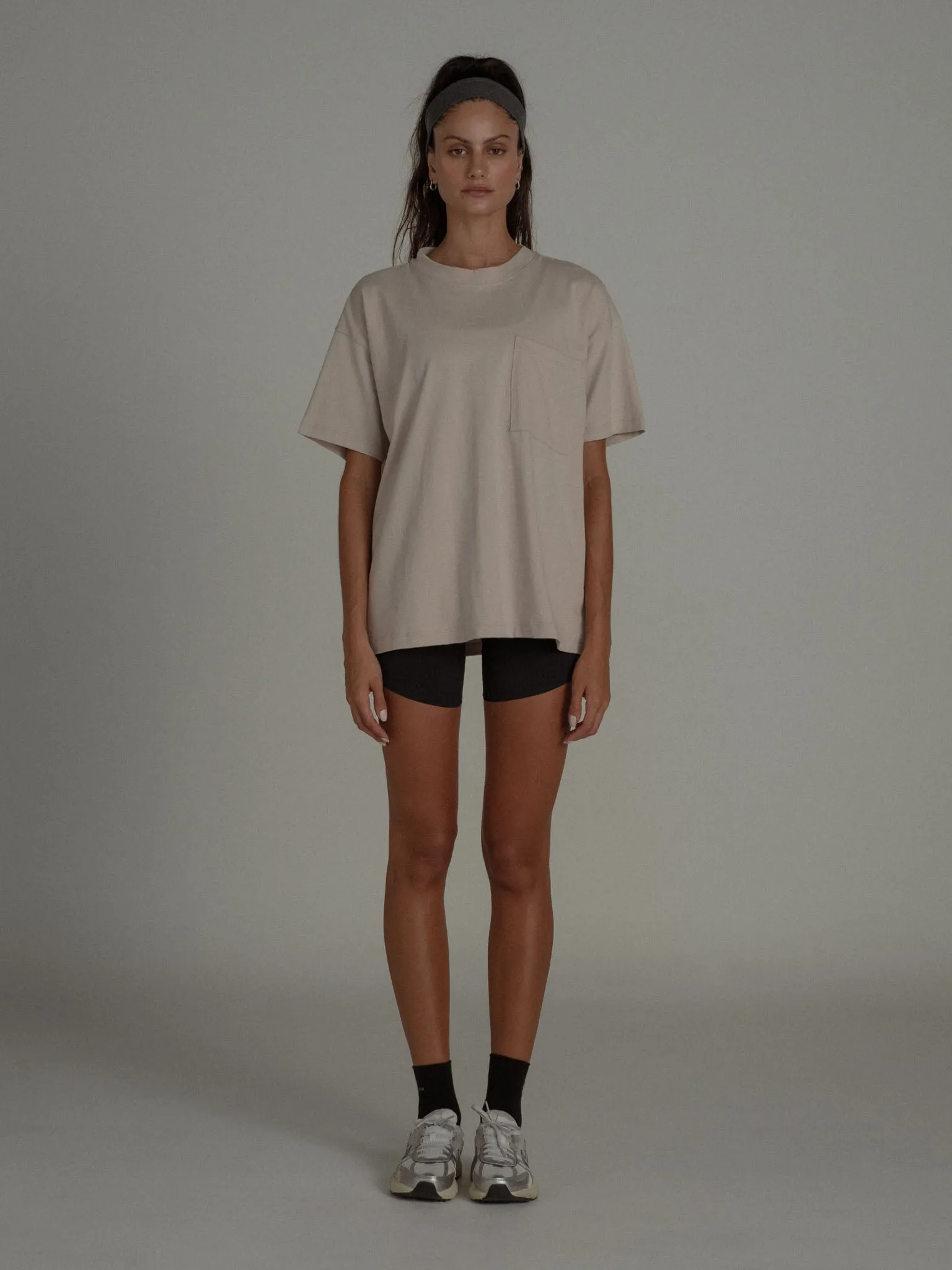 COTTON POCKET T-SHIRT - STONE