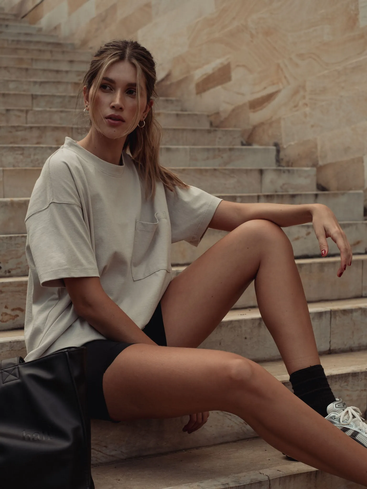 COTTON POCKET T-SHIRT - STONE