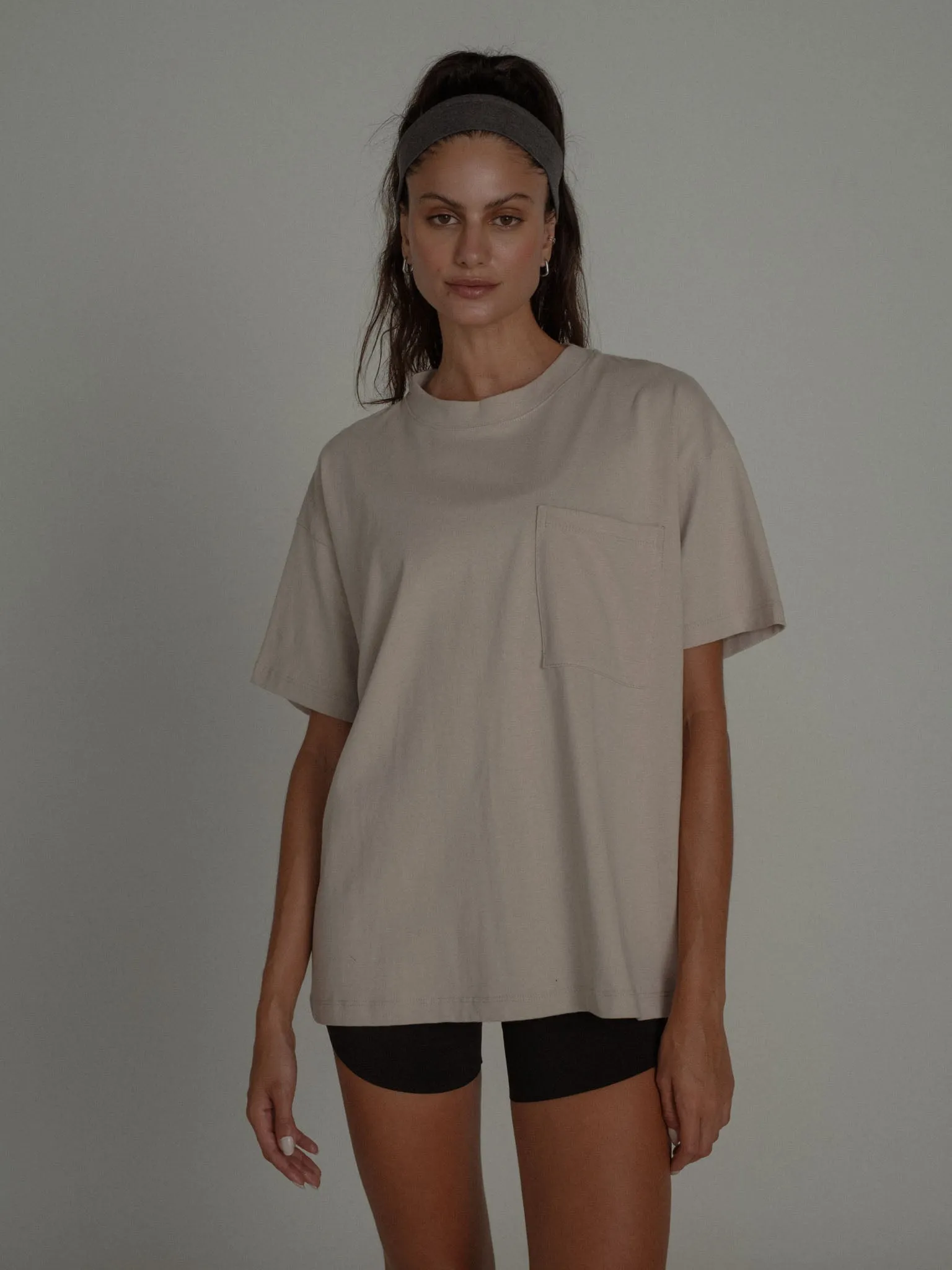 COTTON POCKET T-SHIRT - STONE