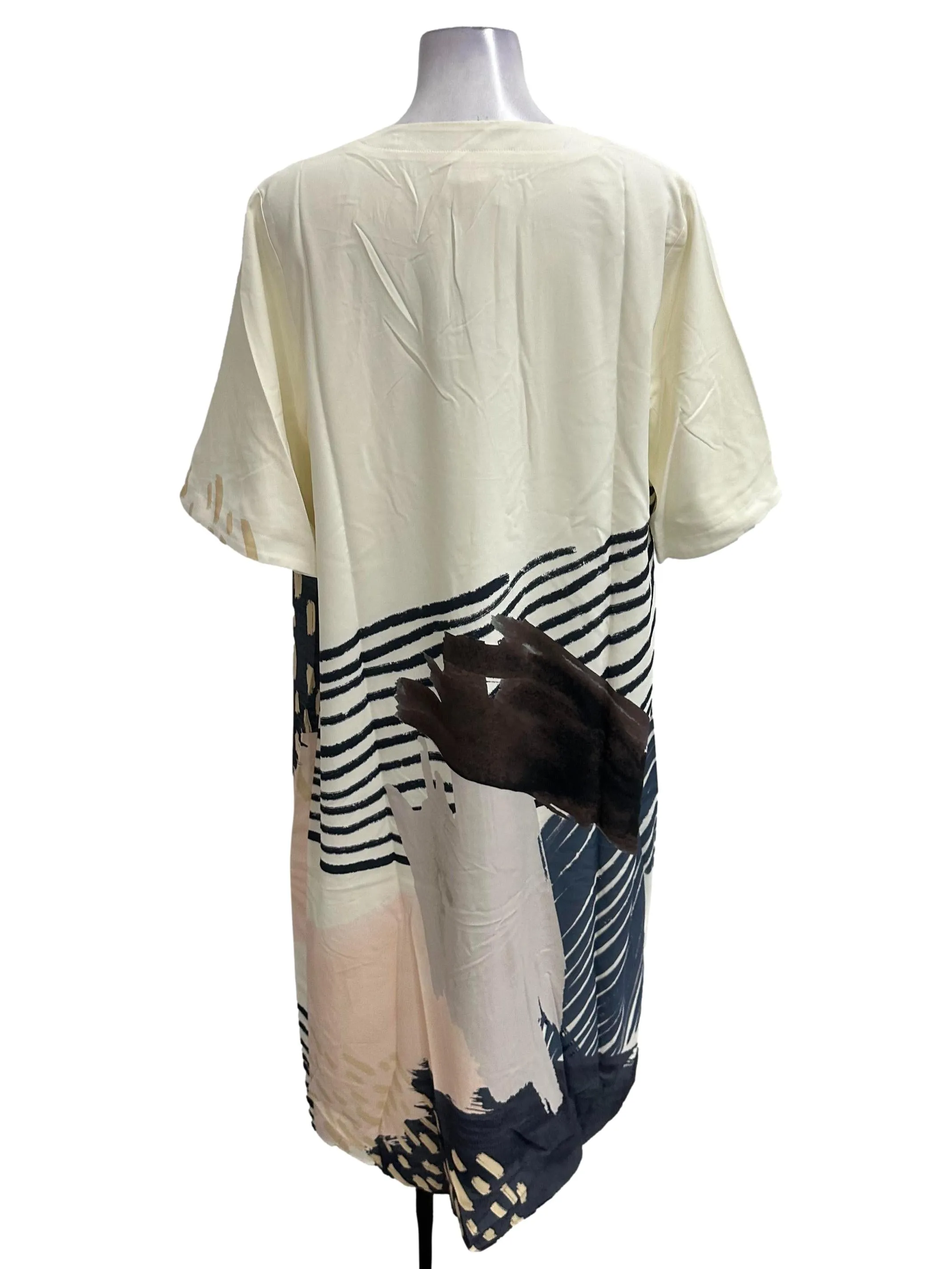 Cream Abstract Cardigan OSN