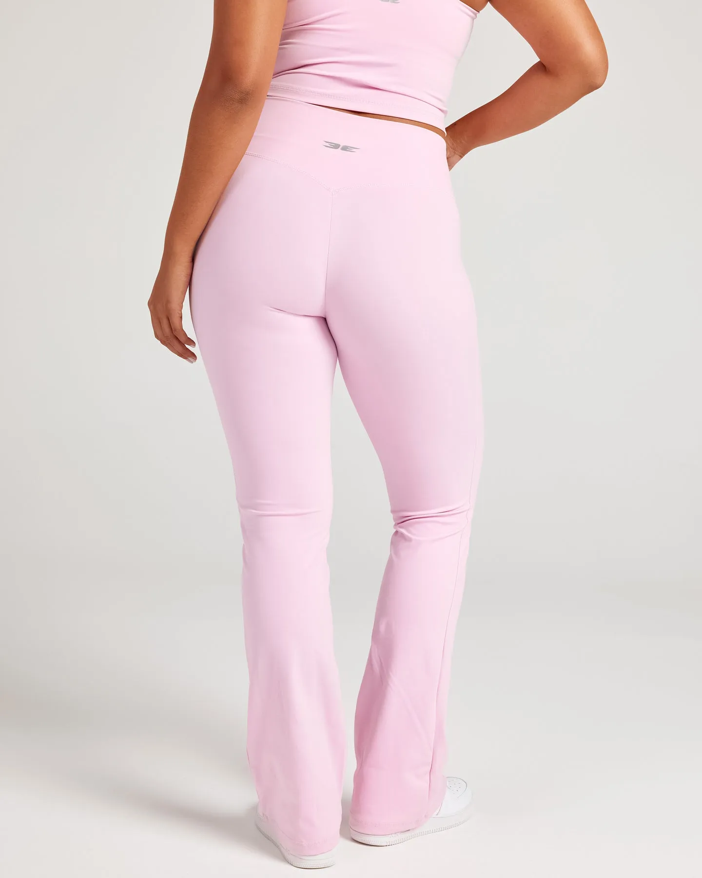 Cross Over Flare Leggings - Candy Pink