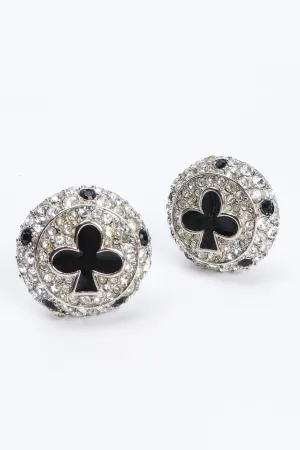 Crystal Club Suit Earrings
