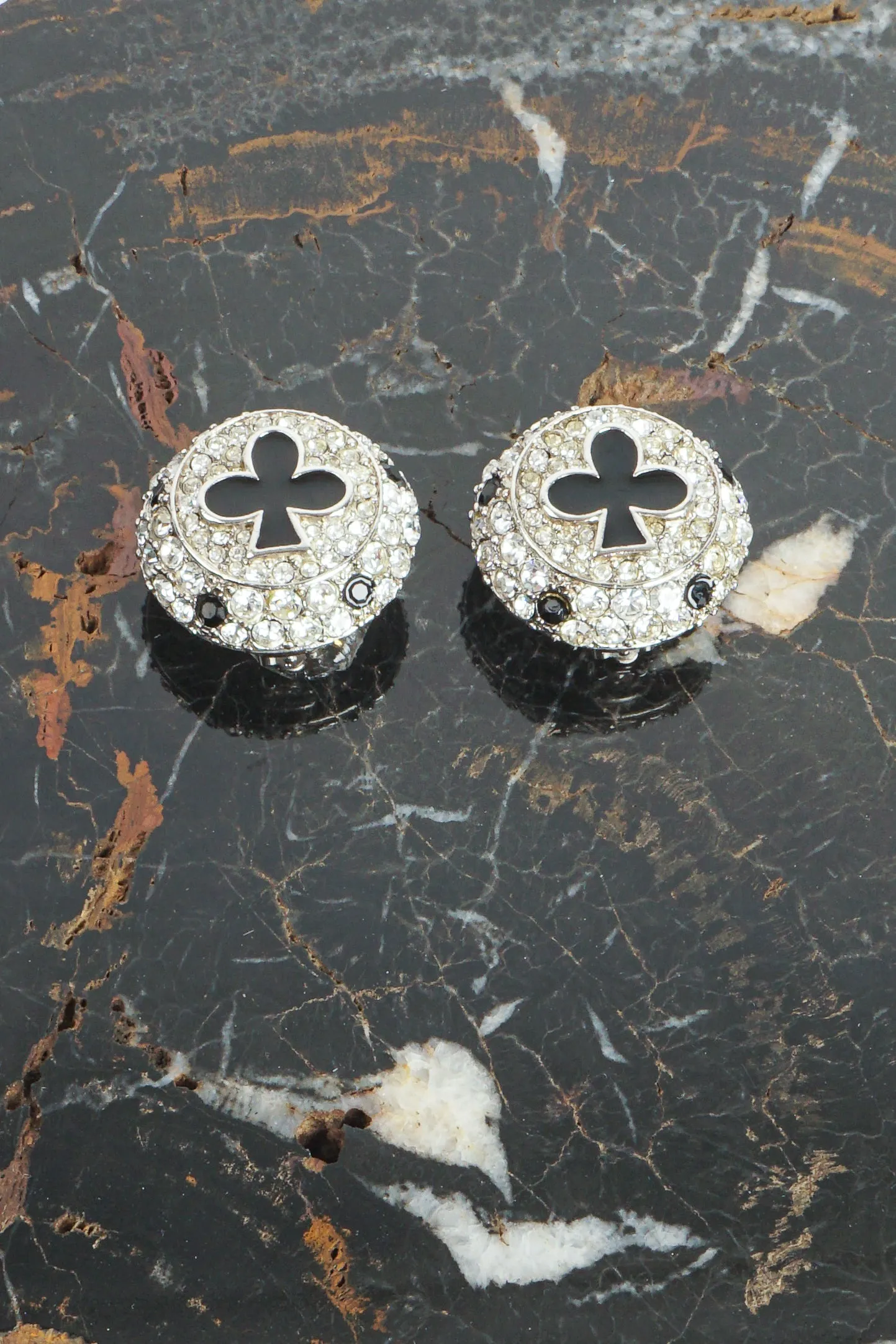 Crystal Club Suit Earrings