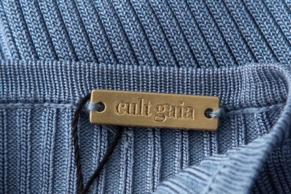 Cult Gaia Blue Ribbed Mini Dress SZ M