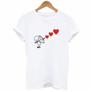 Cupid Shoots Red Hearts T-shirt