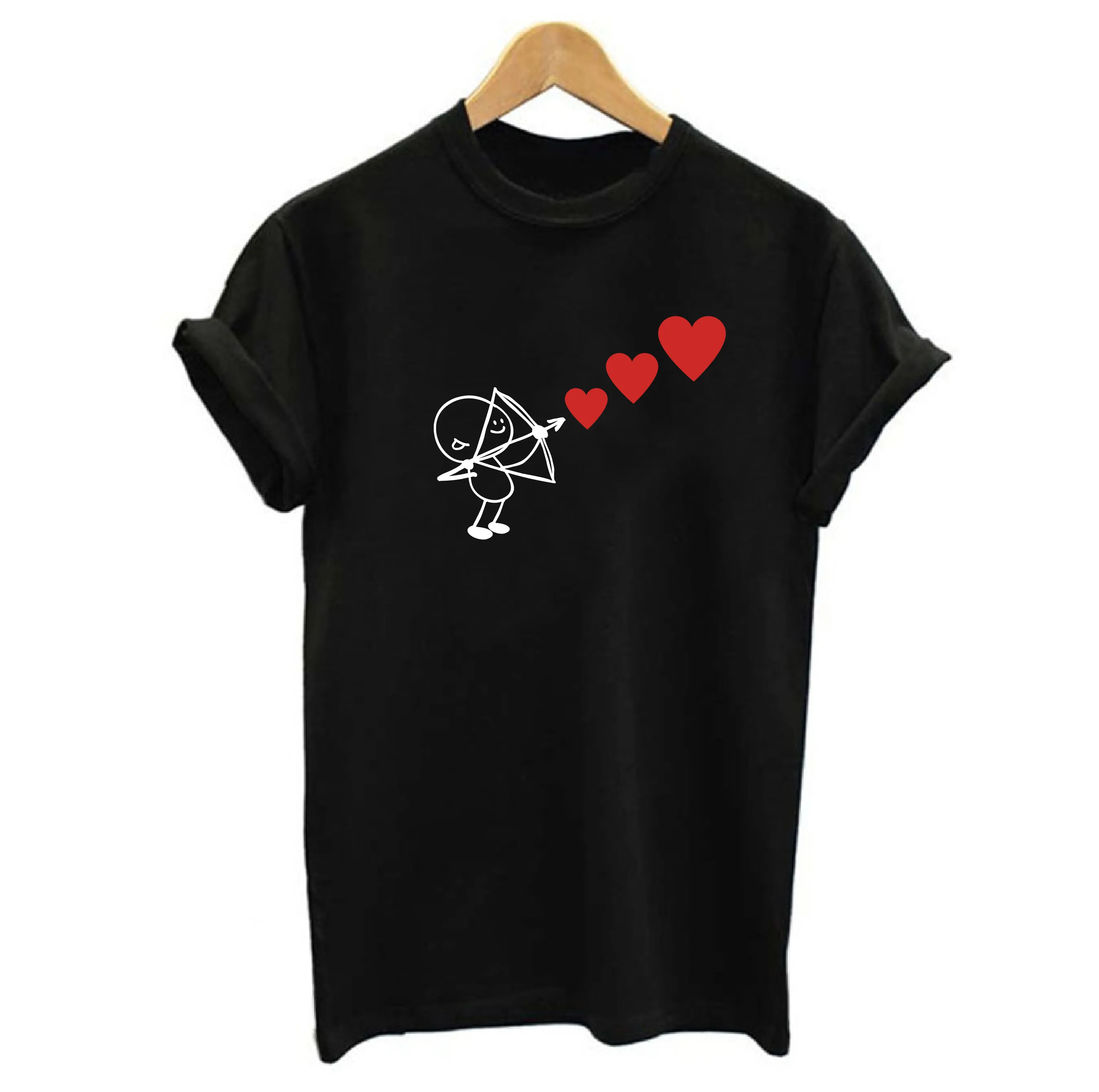 Cupid Shoots Red Hearts T-shirt