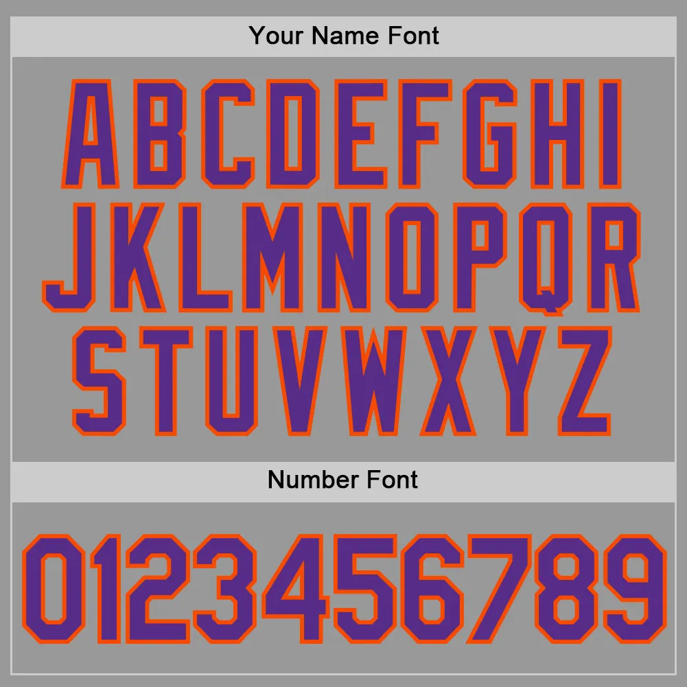 Custom Gray Purple-Orange Performance T-Shirt